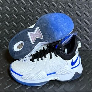 Nike Basketball Shoes PlayStation White Blue Mens Size 4.5 Womens Size 6